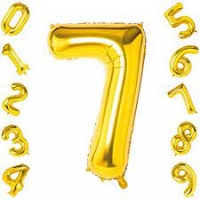 Gold Foil Number Balloon 7 - 16"